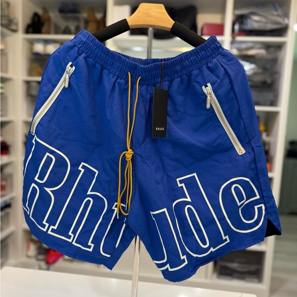 Rhude Blue Drawstring Shorts - New XL - Picture 1 of 5
